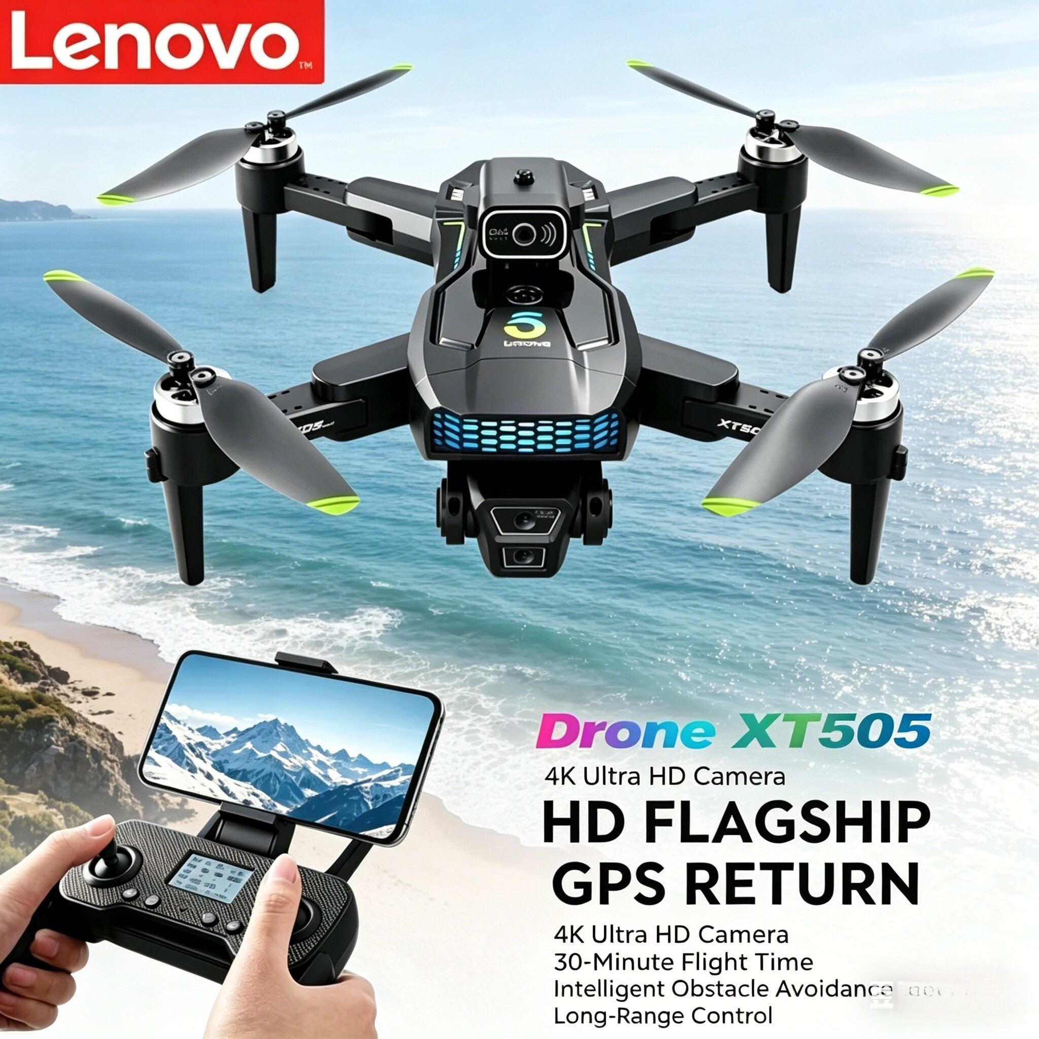 Xt505 Rc Drone - Lenovo XT505 Foldable Drone GPS 5G