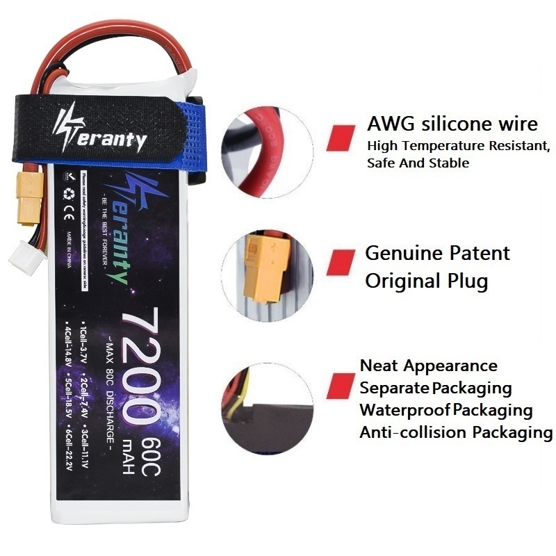 Upgrade 2S 7.4V 7200mAh 60C 6S - Drone Rc Race のレビューと価格
