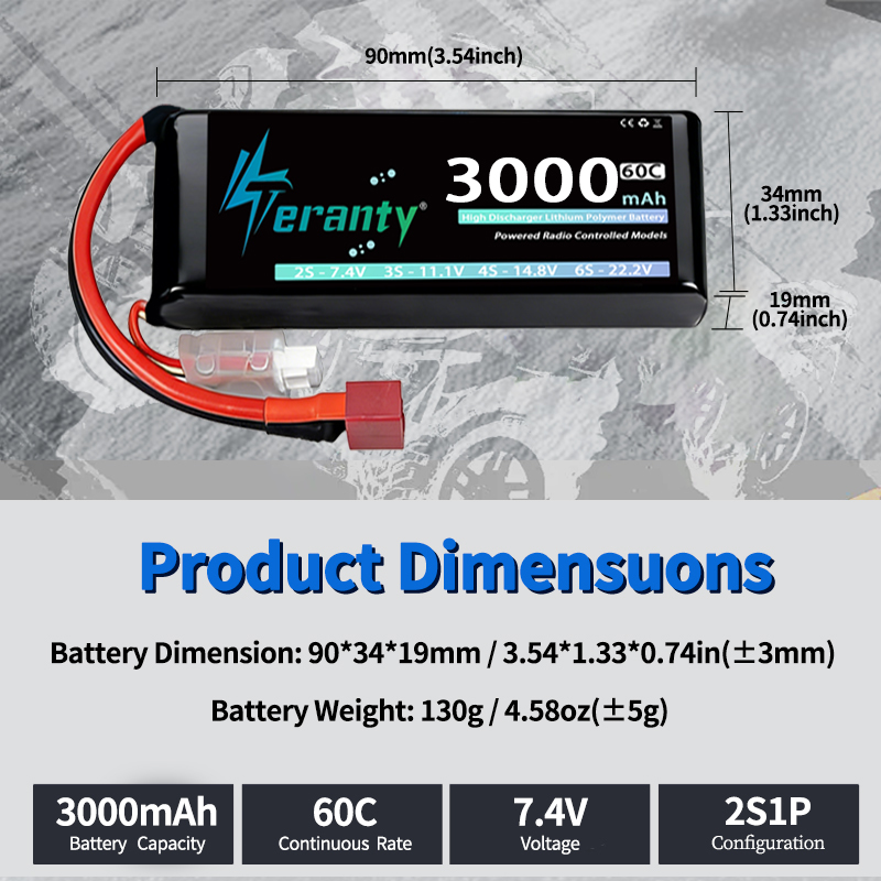 TERANTY 2S 3000mAh Lipo Batter - Drone Lipo Battery のレビューと価格