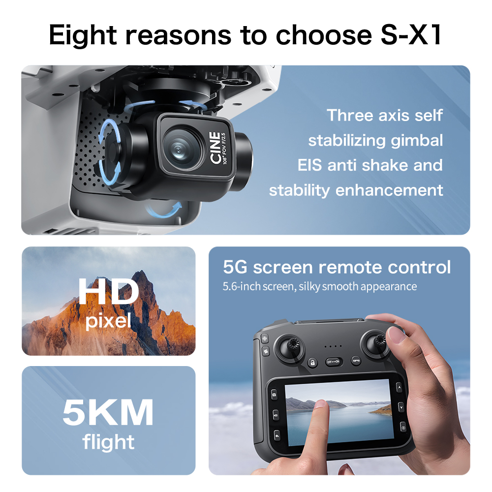 S-X1 MAX GPS Drone with 3-Axis - Drone Ls Rc のレビューと価格