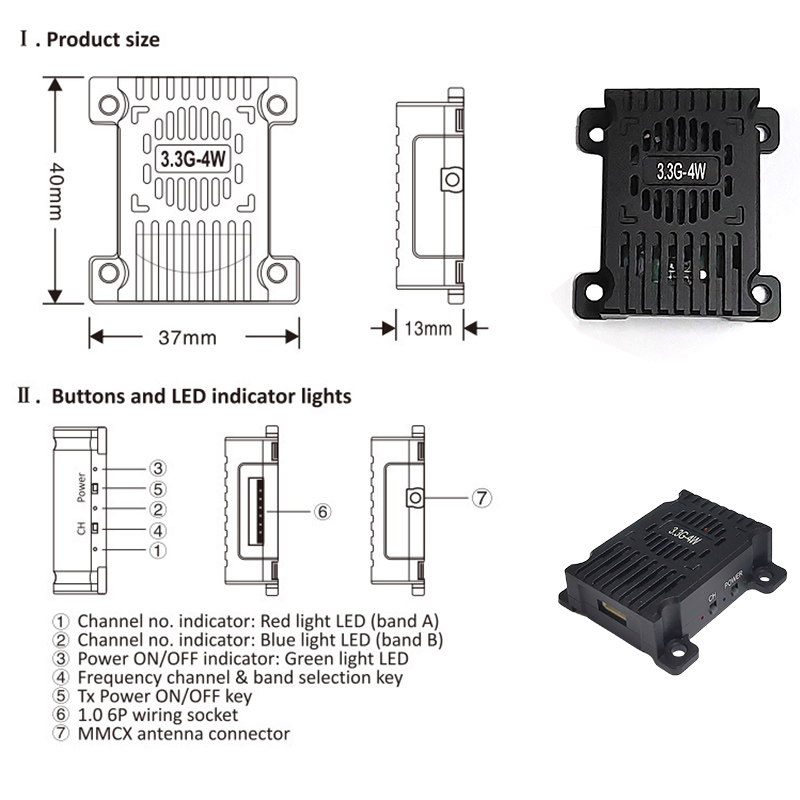 3.3GHz 3.3G 4W FPV Drones Mode - Fpv Antenna Receiver のレビューと価格