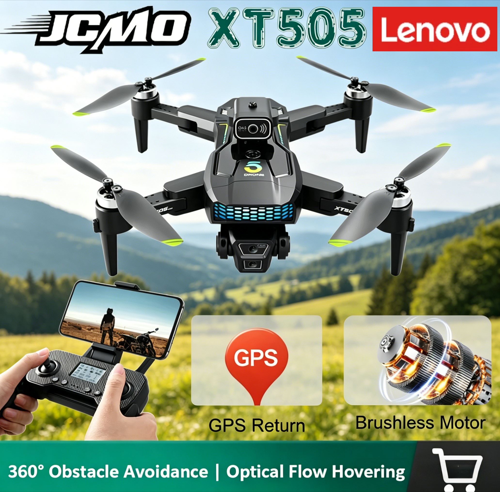 Lenovo Brushless XT505  Foldab - Xt505 Rc Drone のレビューと価格