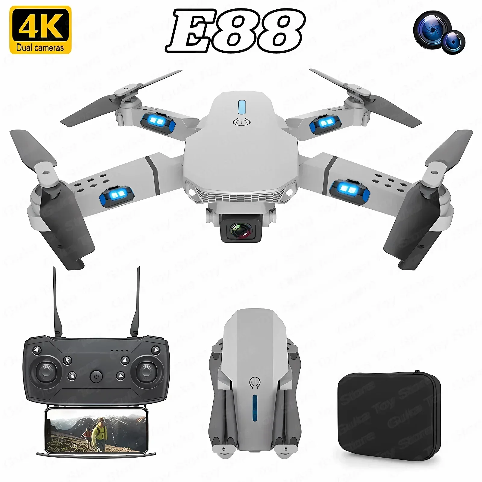 New E88 Pro Wifi Fpv Drone Wit - Drone Rc Not Connected のレビューと価格