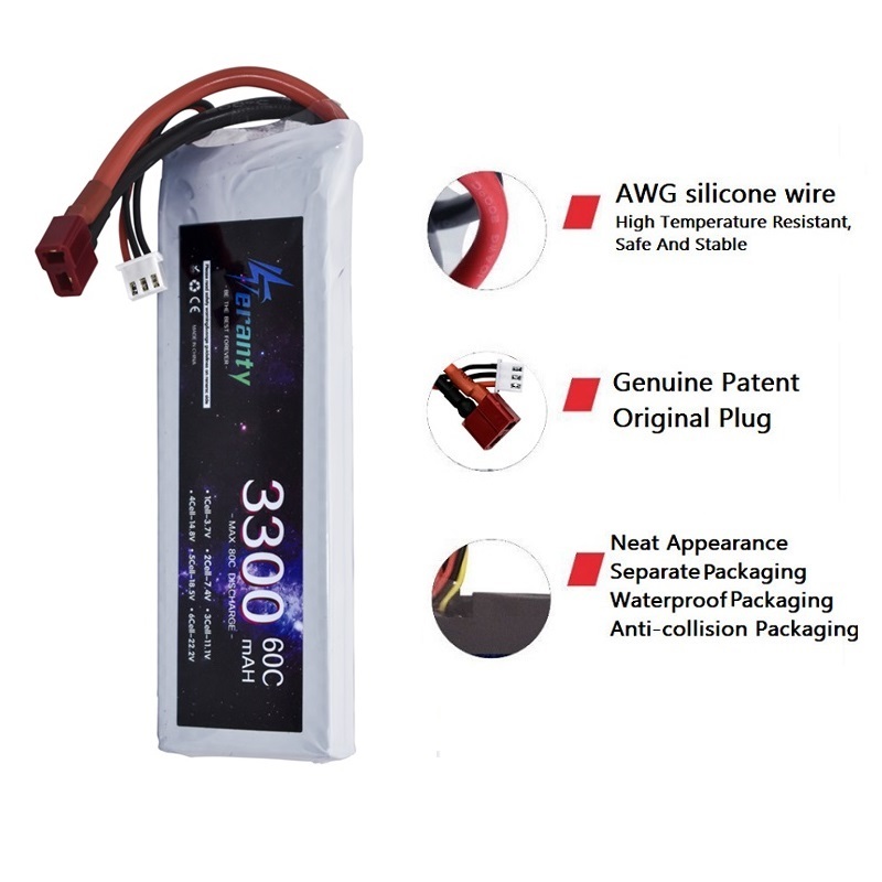 2S 7.4V LiPo Battery 3300mAh 6 - Drone Lipo Battery のレビューと価格