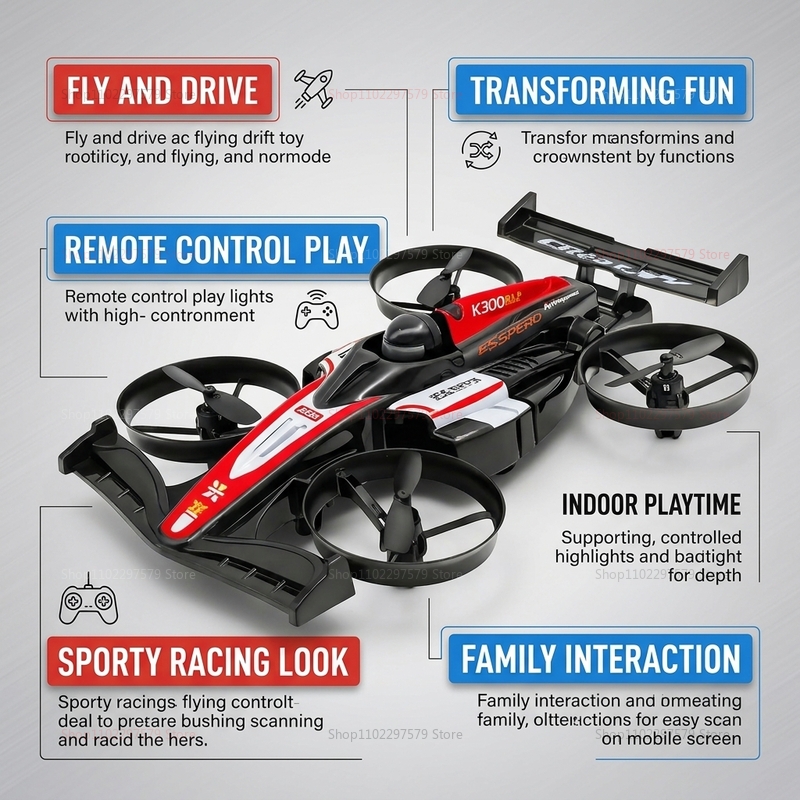 RC UAV Flying Drift Cars 2-in- - Rc Drone And Flying Car のレビューと価格