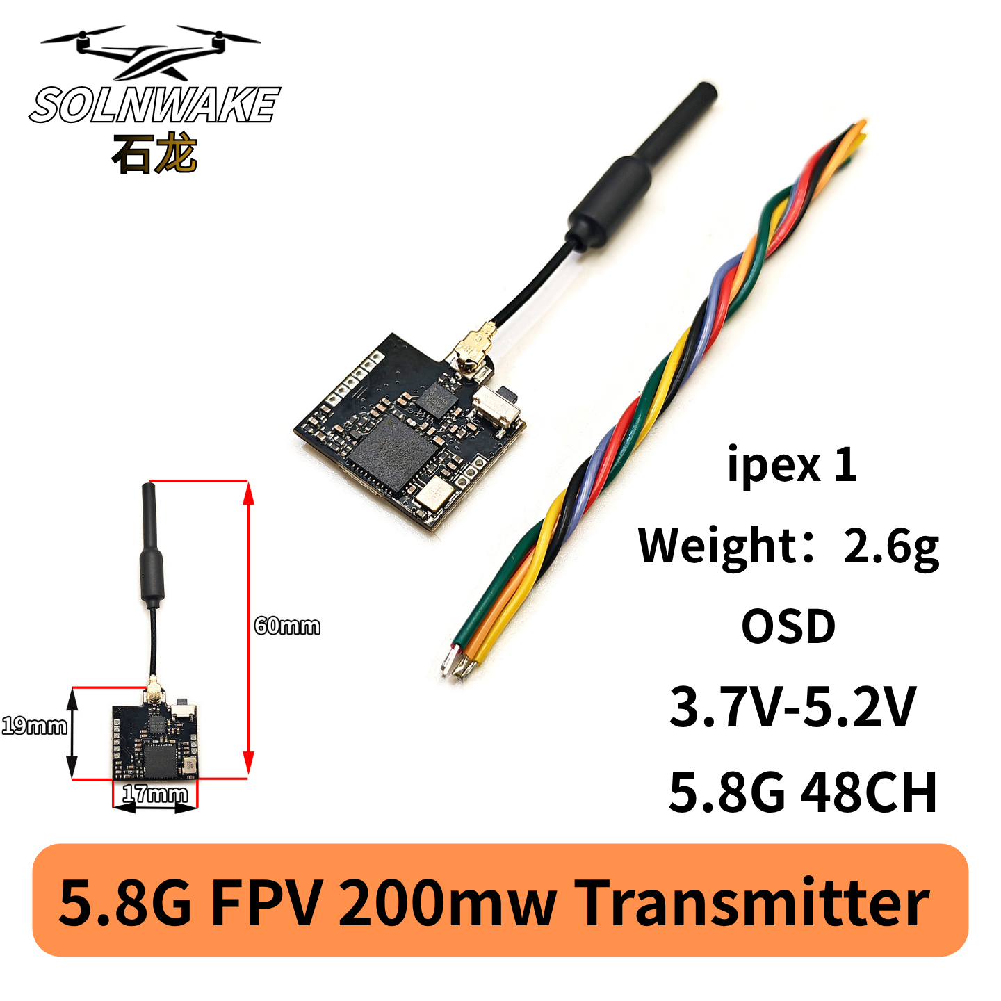 SLONWAKE Nano 5.8G 48CH 200mW  - Drone Rc Diy のレビューと価格