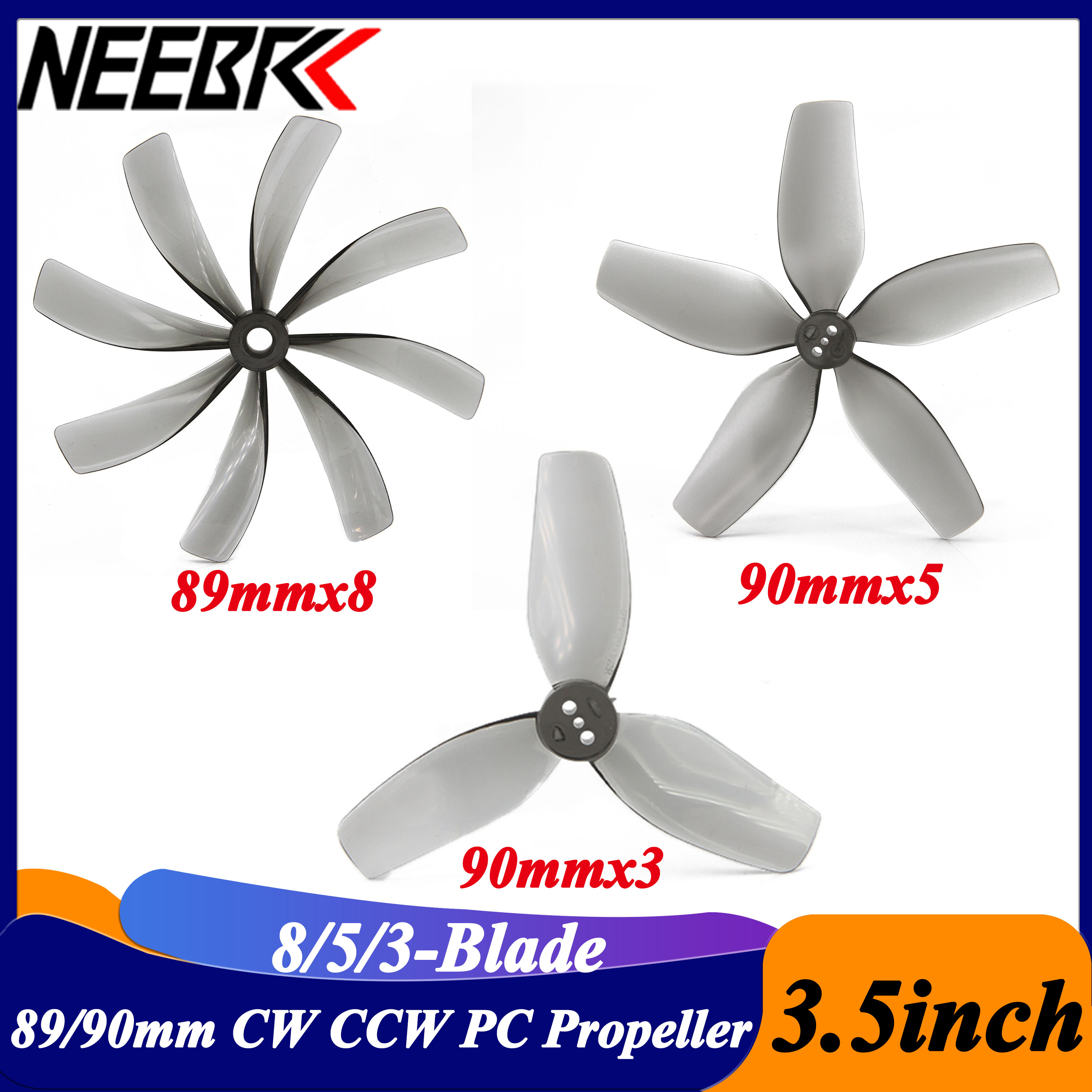 2Pairs 3.5inch 89x8 90x5 90x3  - Drone Rc Diy のレビューと価格
