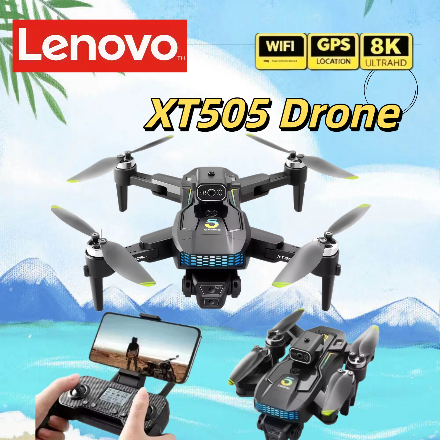 Lenovo  XT505  Foldable Drone  - Xt505 Rc Drone のレビューと価格