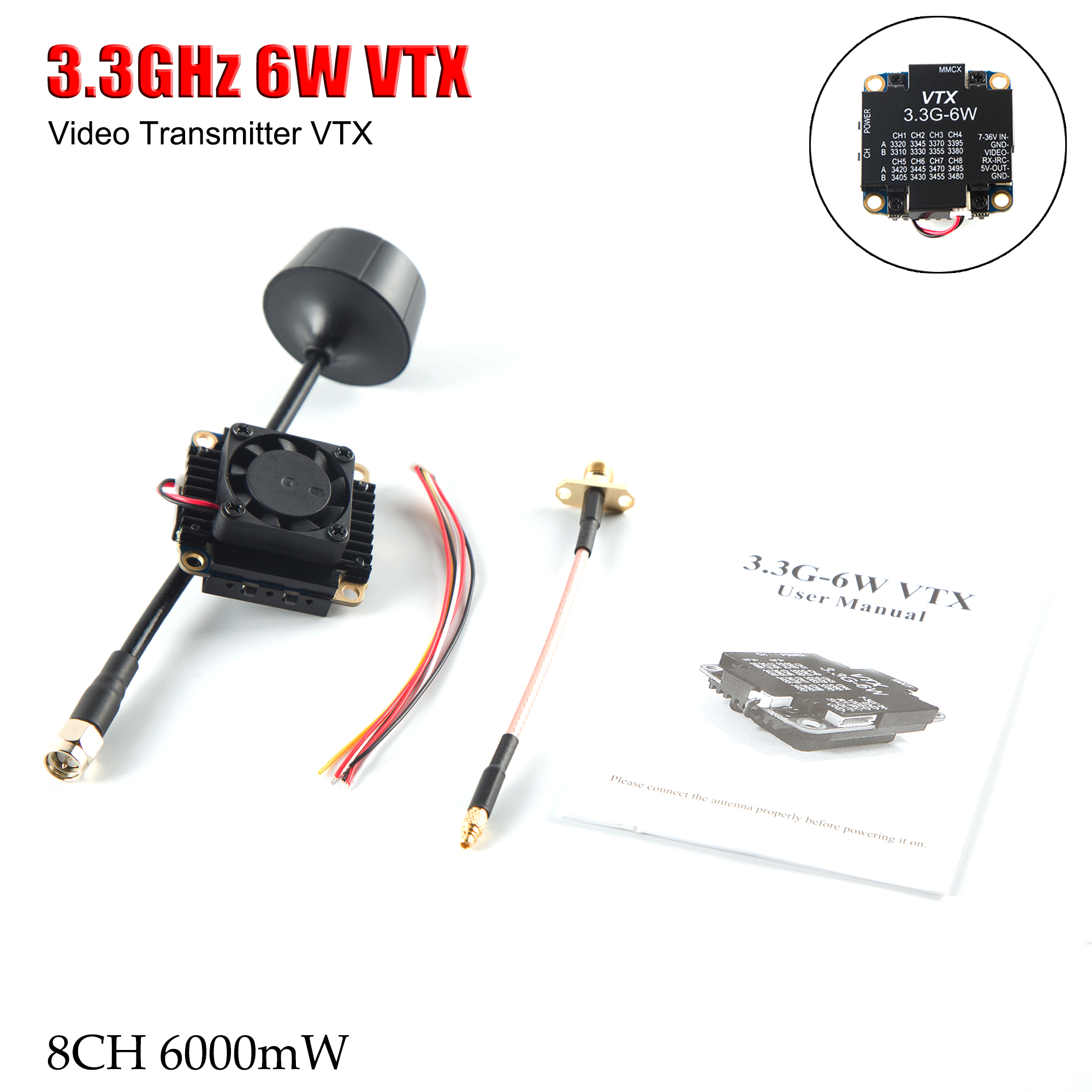 FPV Video Transmitter 3.3G 6W  - Drone Rc Diy のレビューと価格