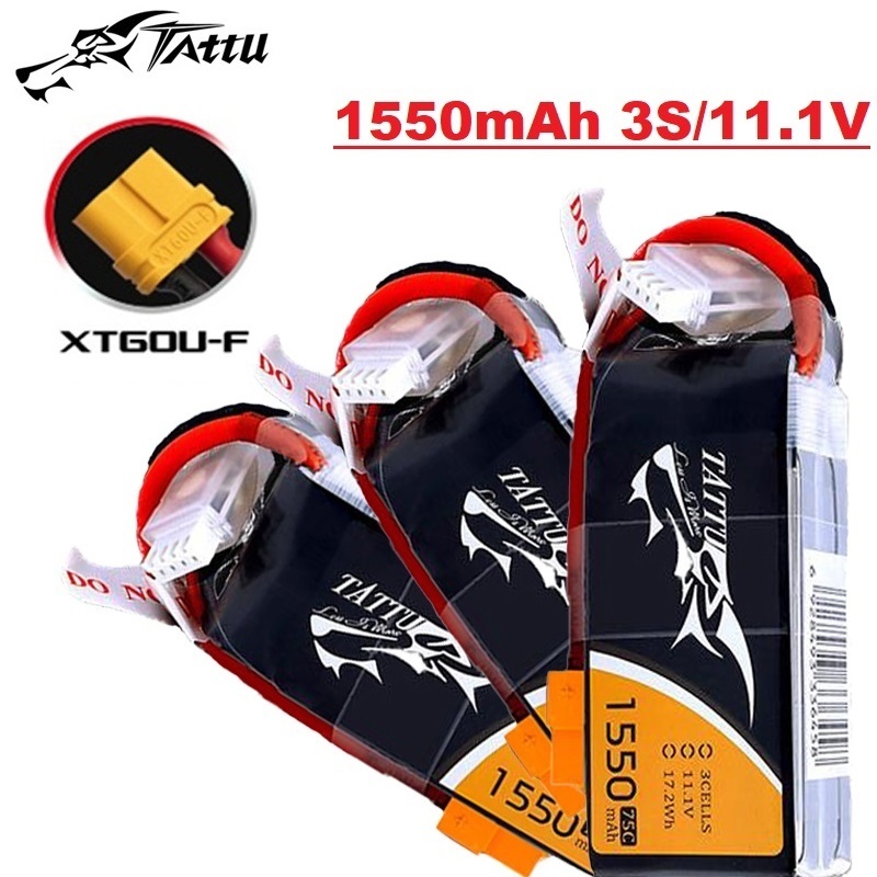 TATTU 3S 11.1V 1550mAh 75C LiP - Drone Rc Race のレビューと価格
